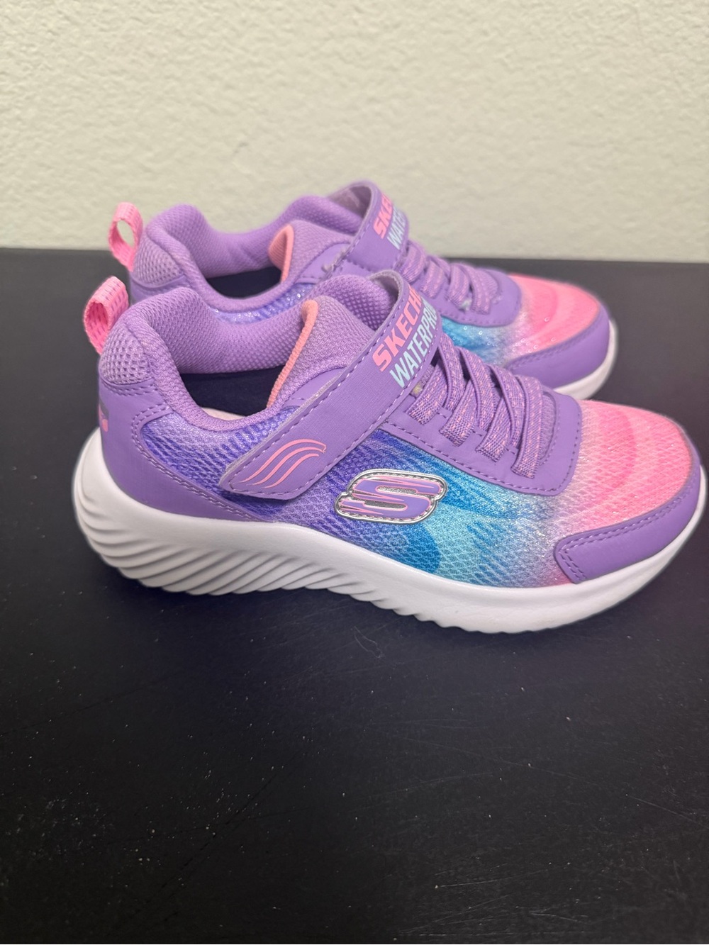 Skechers Kids Purple Pink Blue Gradient Slip-On Sneakers